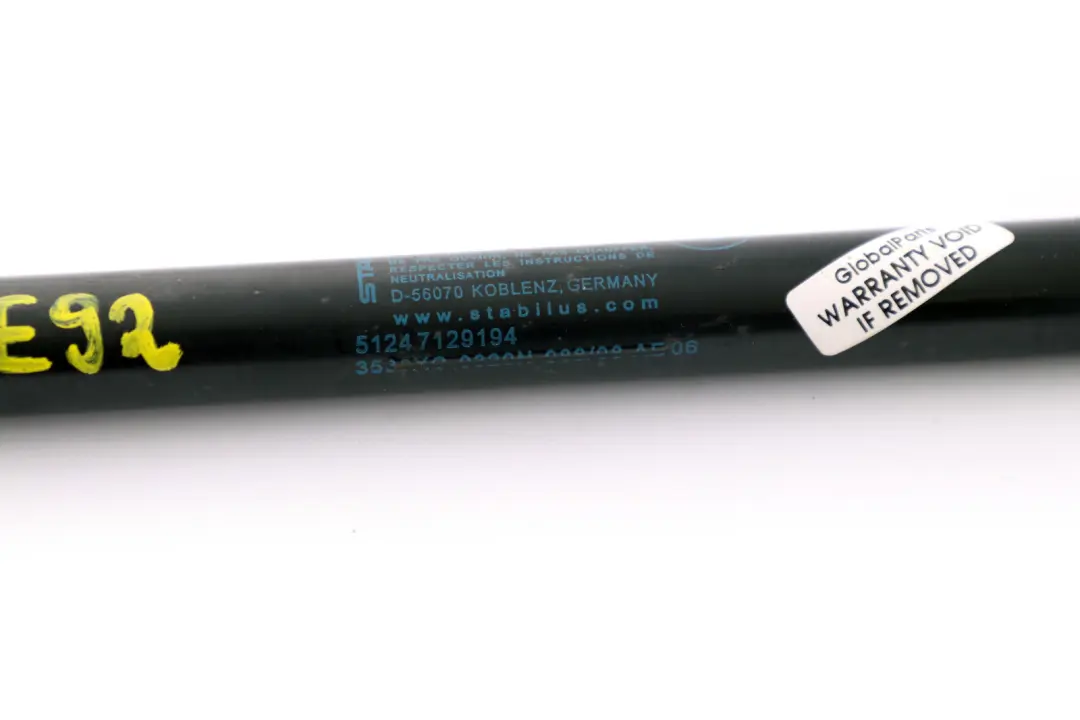 BMW E92 E92N LCI Maletero Tapa Gas Presurizado Muelle - SKU 7129194 - Número de pieza 7129194