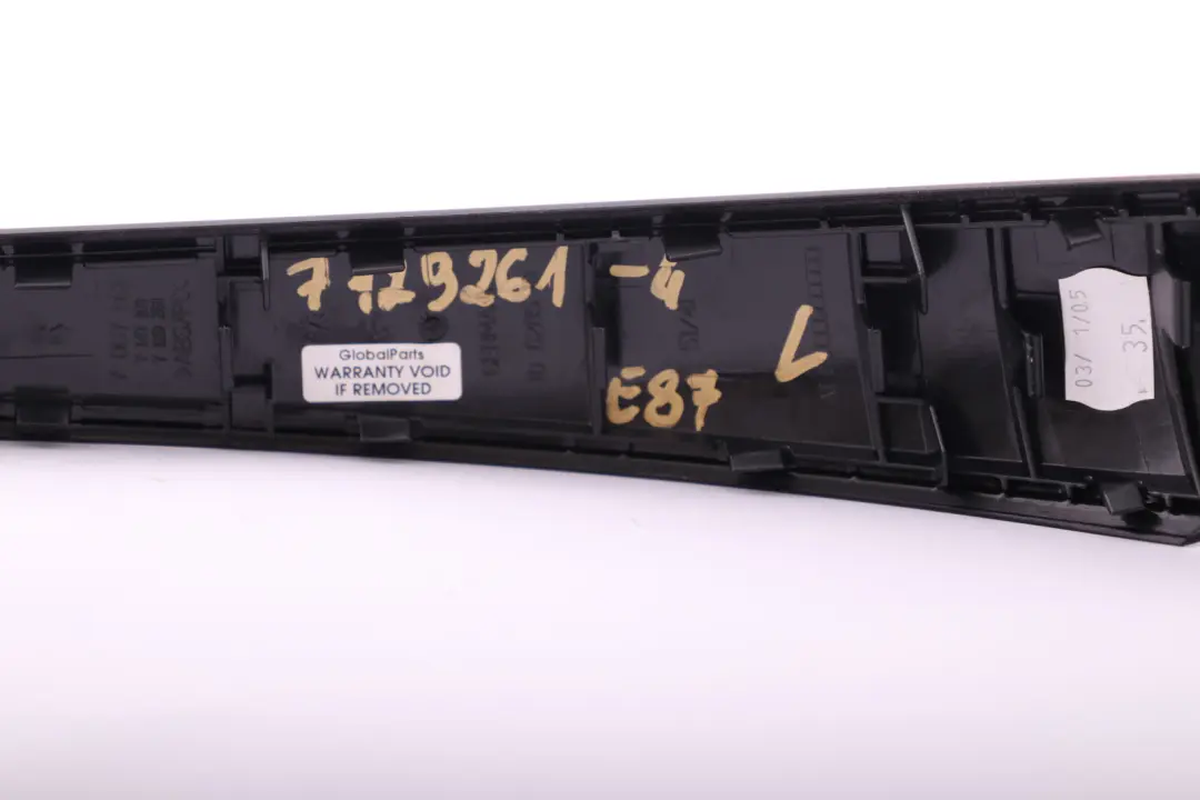 Trim Inner Door Handle Gomera Black Left N/S to BMW 1 Series 4 E87 with Part number 7129261 BMW 1 Series 4 E87 Trim Inner Door Handle Gomera Black Left N/S - SKU 7129261-4 - Part number 7129261