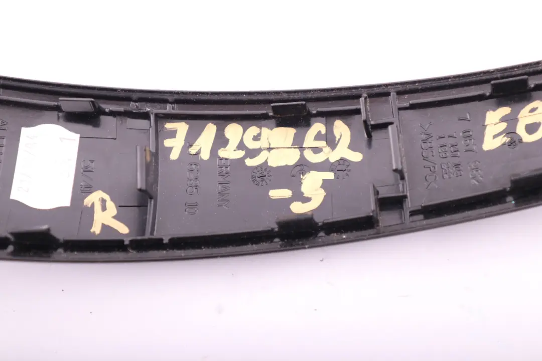 BMW 1 Series 5 E87 Trim Strip Inner Door Handle Gomera Black Right O/S - SKU 7129262-5 - Part number 7129262