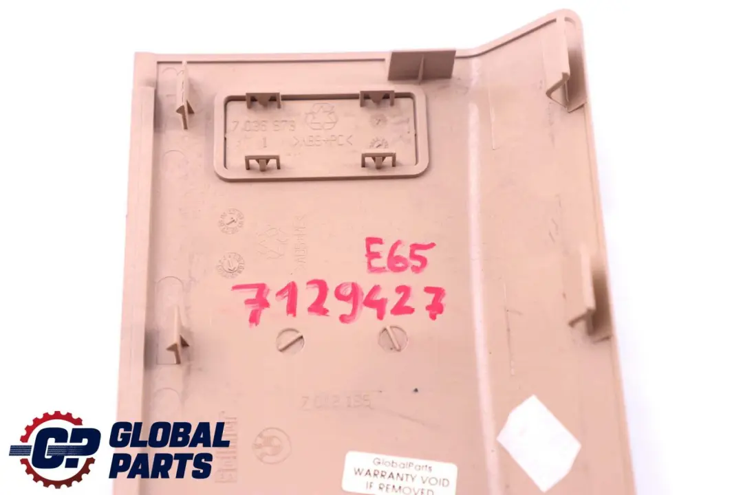 Centre Console Front Insert Beige to BMW 7 Series E65 E66 E67 with Part number 7012196 BMW 7 Series E65 E66 E67 Centre Console Front Insert Beige - SKU 7129427 - Part number 7012196