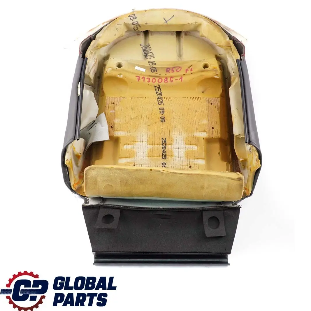 Mini R50 Garniture de dossier de siège sport avant gauche en tissu et cuir rouge - SKU 7130085-1 - Numéro de pièce 7130085