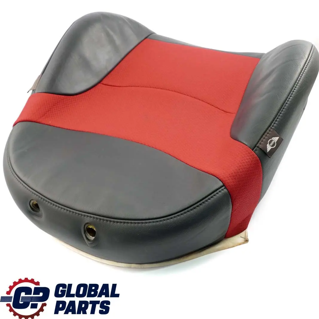 Garniture de dossier de siège sport avant gauche en tissu et cuir rouge pour Mini R50 à propos du numéro de pièce 7130085 Mini R50 Garniture de dossier de siège sport avant gauche en tissu et cuir rouge - SKU 7130085-1 - Numéro de pièce 7130085