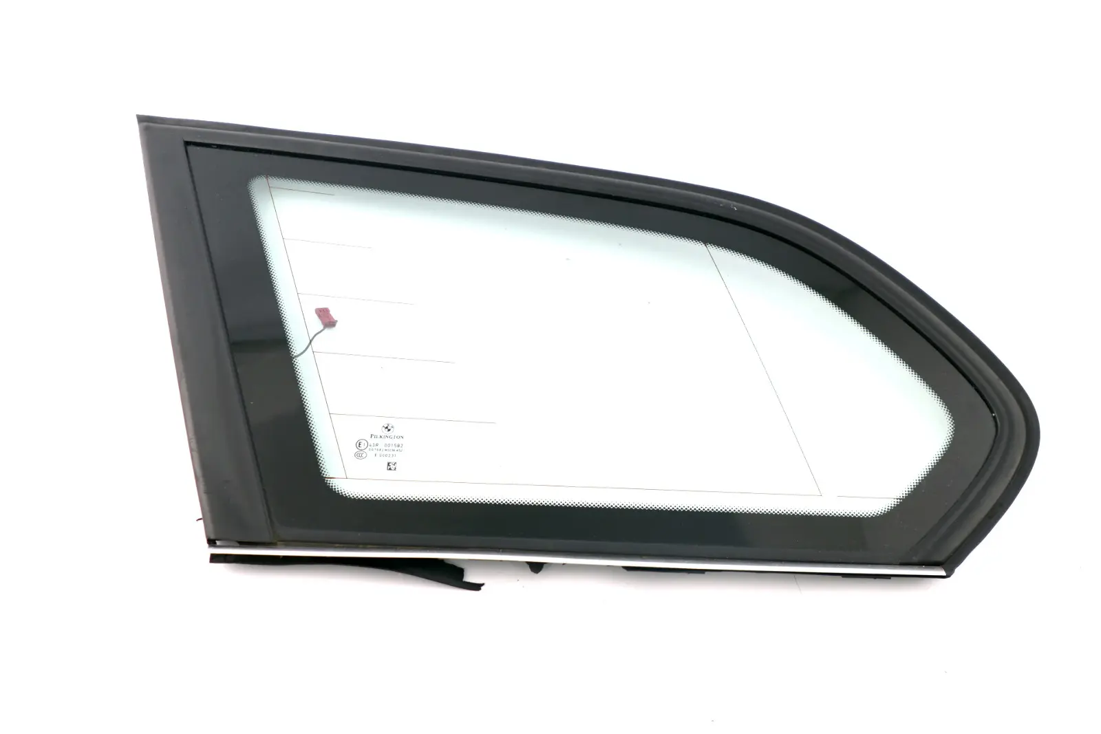 BMW 3 Series E91 Green Side Window With Gasket Rear Left Glass N/S Chrome