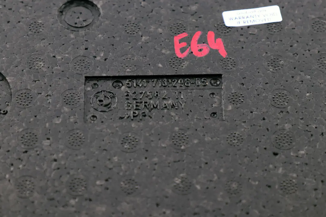 E64N LCI Pad Floor Carpet Luggage Compartment Boot to BMW 6 Series E64 with Part number 7131296 BMW 6 Series E64 E64N LCI Pad Floor Carpet Luggage Compartment Boot - SKU 7131296 - Part number 7131296