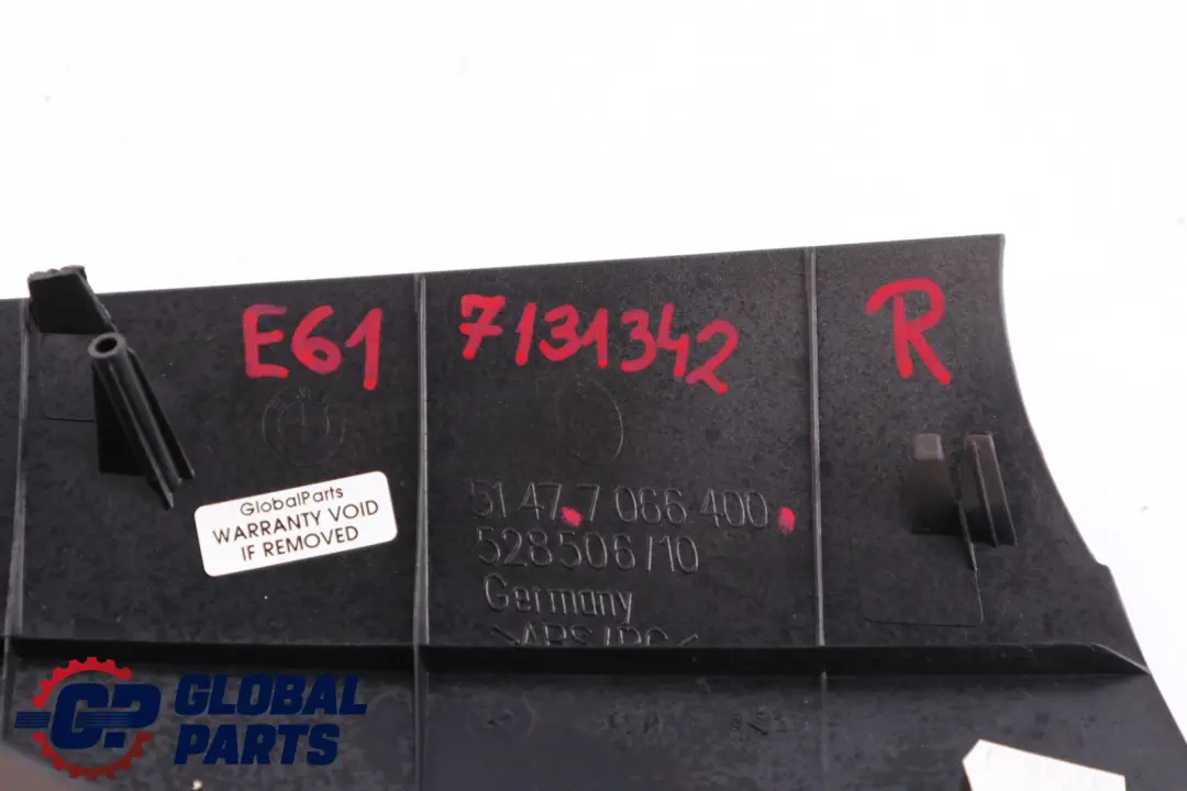 BMW 5 er E61 LCI Kofferraum Verkleidung Abdeckung Hinten Rechts Braun - SKU 7131342 - Teilenummer 7066400