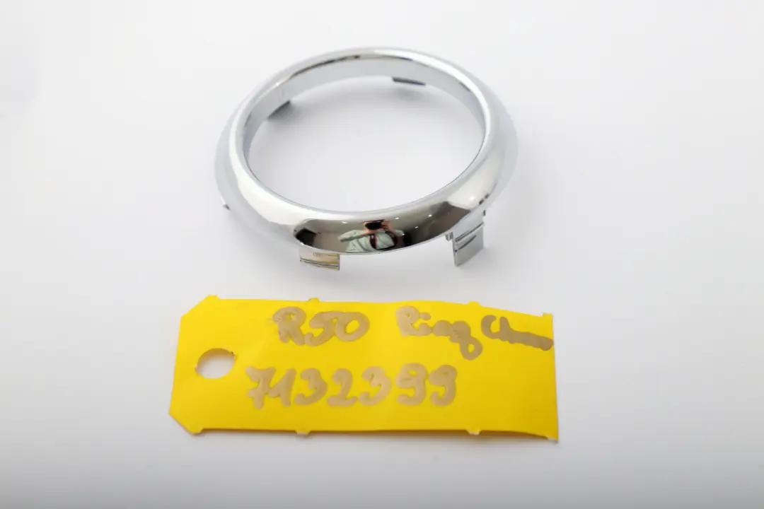 Front Panel Trim Ring Chrome to Mini Cooper One R50 R52 R53 with Part number 7132399 Mini Cooper One R50 R52 R53 Front Panel Trim Ring Chrome - SKU 7132399 - Part number 7132399