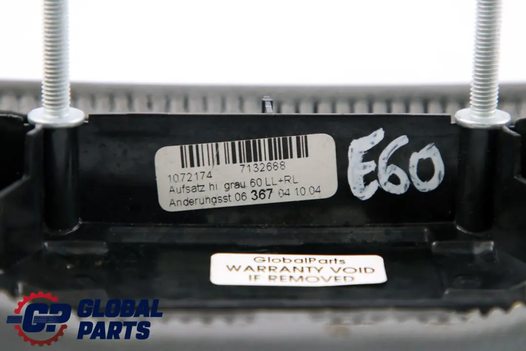 BMW E60 E61 Recubrimiento Trasero Cubierta Consola Central Gris - SKU 7132688 - Número de pieza 7132688