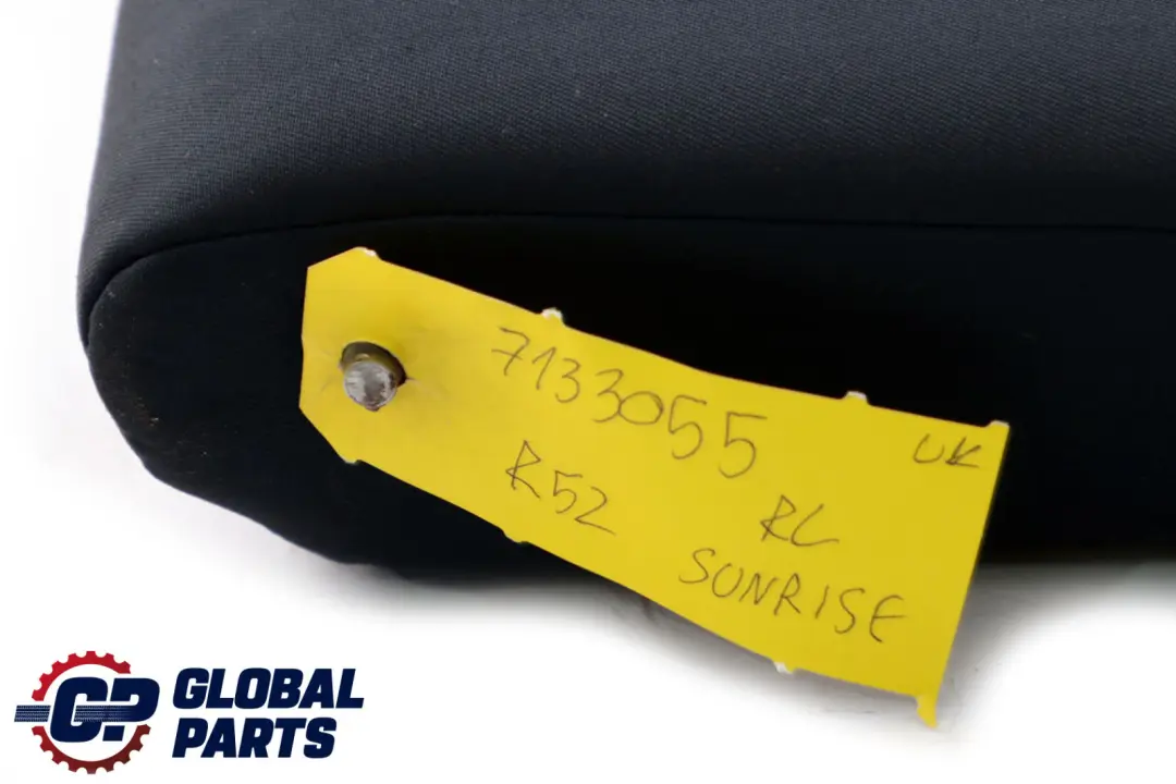 Left N/S Seat Backrest Cloth Sunrise Dark Blue to BMW Mini Cabrio R52 Rear with Part number 7133055 BMW Mini Cabrio R52 Rear Left N/S Seat Backrest Cloth Sunrise Dark Blue - SKU 7133055 - Part number 7133055