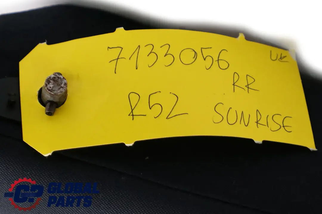 Right O/S Seat Backrest Cloth Sunrise Dark Blue to BMW Mini Cabrio R52 Rear with Part number 7133056 BMW Mini Cabrio R52 Rear Right O/S Seat Backrest Cloth Sunrise Dark Blue - SKU 7133056 - Part number 7133056