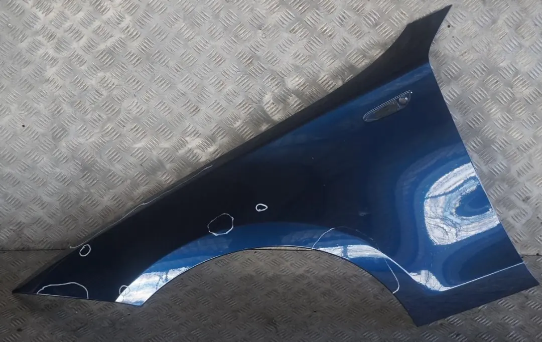 Side Panel Wing Fender Front Left N/S Tiefseeblau Blue A76 to BMW 1 Series E81 E87 with Part number 7133227 BMW 1 Series E81 E87 Side Panel Wing Fender Front Left N/S Tiefseeblau Blue A76 - SKU 7133227-DSB - Part number 7133227