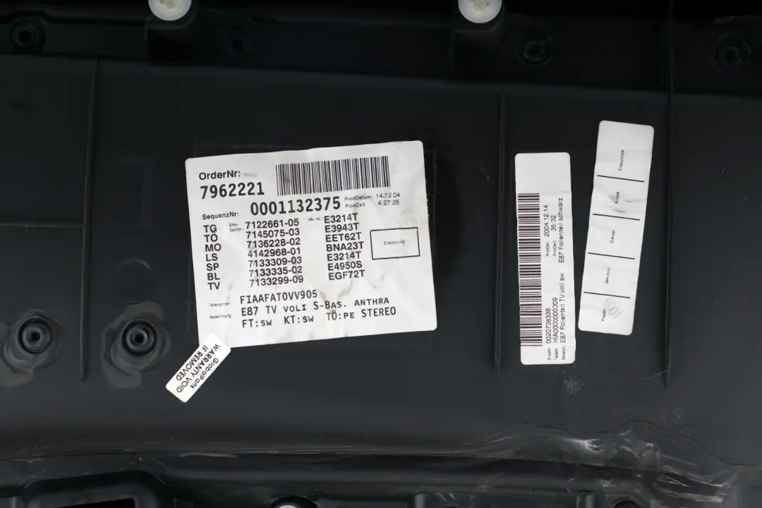 BMW 1 SERIES E87 Door card trim panel front left N/S Black Folienteil Schwarz - SKU 7133299-1 - Part number 7133299