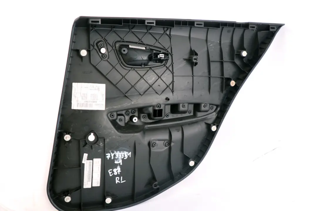 Left N/S Door Card Trim Panel Black Anthracite Network to BMW 1 Series E87 Rear with Part number 7133351 BMW 1 Series E87 Rear Left N/S Door Card Trim Panel Black Anthracite Network - SKU 7133351-1 - Part number 7133351