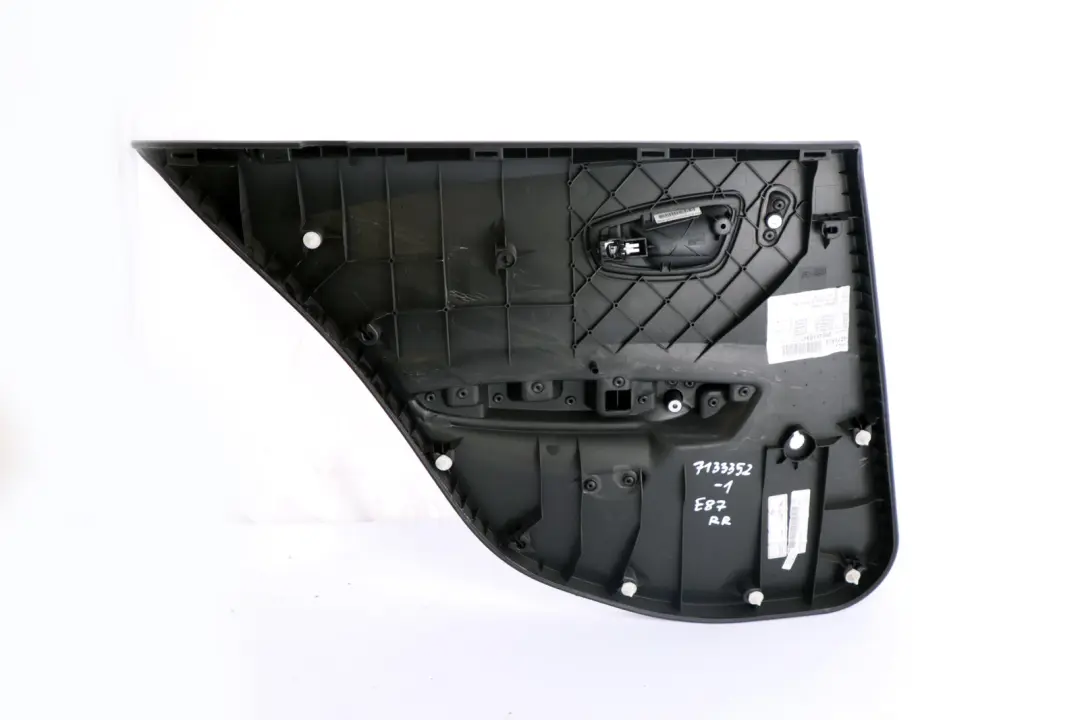 Trasera Derecha Tarjeta Puerta Panel Ajuste Negro Antracita Red para BMW E87 con número de pieza 7133352 BMW E87 Trasera Derecha Tarjeta Puerta Panel Ajuste Negro Antracita Red - SKU 7133352-1 - Número de pieza 7133352