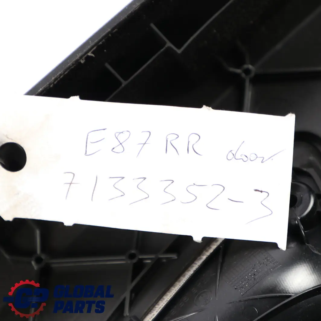 Right O/S Door Card Trim Panel Black Fabric Monaco Blue to BMW 1 Series E87 Rear with Part number 7133352 BMW 1 Series E87 Rear Right O/S Door Card Trim Panel Black Fabric Monaco Blue - SKU 7133352-3 - Part number 7133352