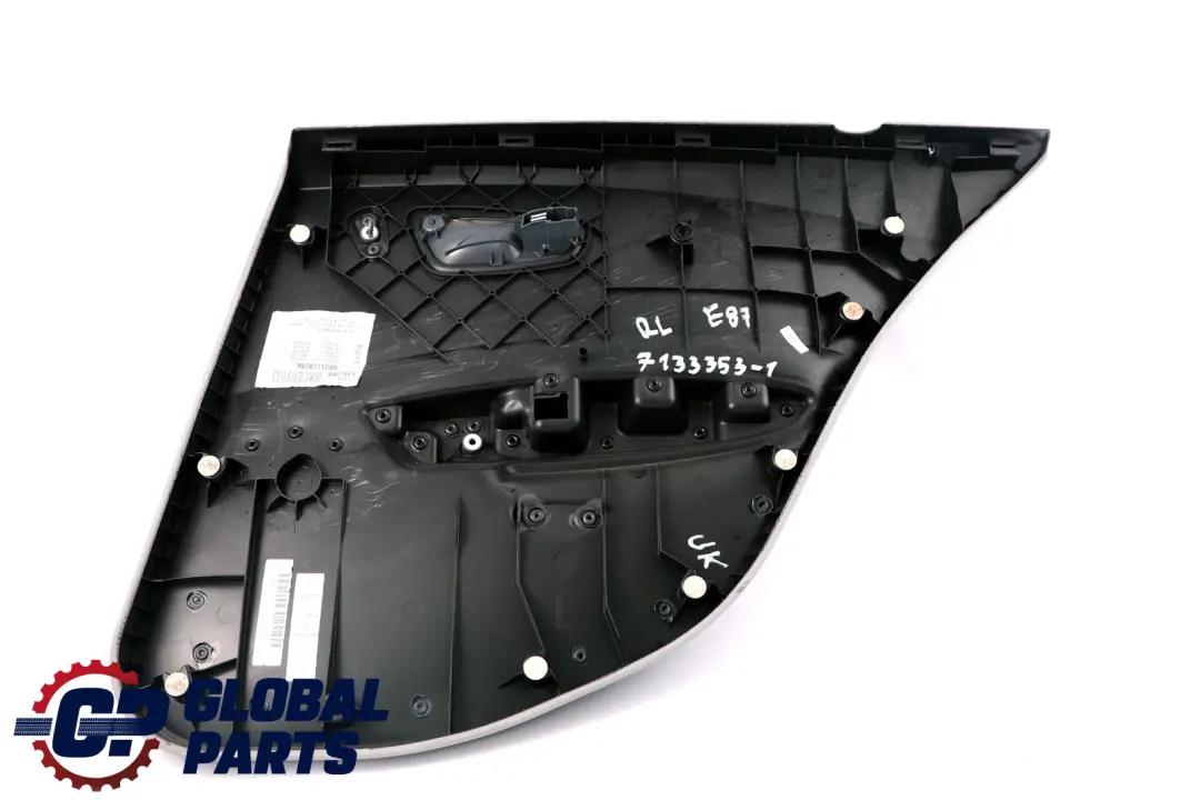 Left N/S Door Card Trim Panel Leather Alaskagrau Grey to BMW 1 Series E87 Rear with Part number 7133353 BMW 1 Series E87 Rear Left N/S Door Card Trim Panel Leather Alaskagrau Grey - SKU 7133353-1 - Part number 7133353