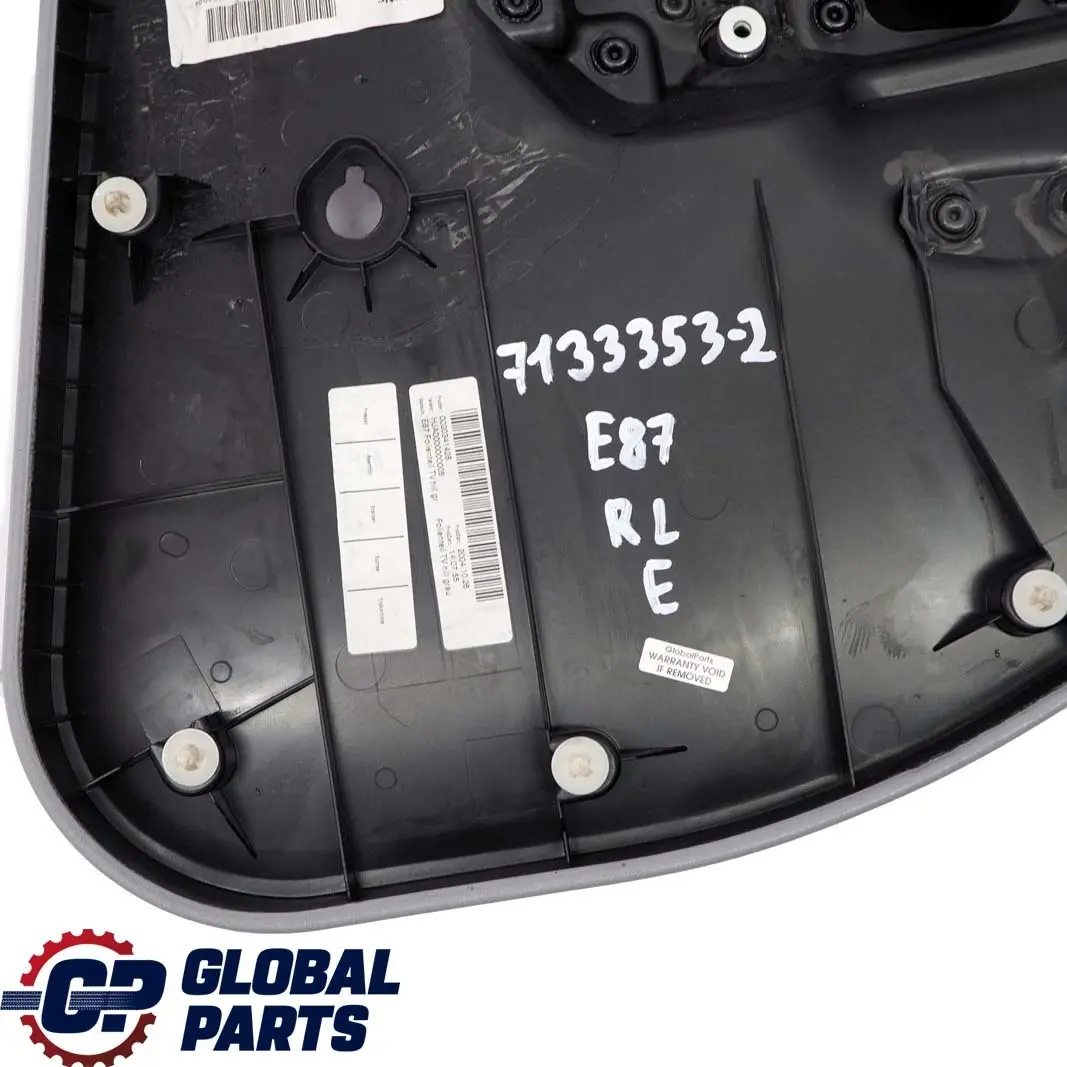 Pannello Scheda Porta Posteriore Sinistra In Pelle Grigio Alaskagrau per BMW E87 con numero di parte 7133353 BMW E87 Pannello Scheda Porta Posteriore Sinistra In Pelle Grigio Alaskagrau - SKU 7133353-2 - Numero di parte 7133353