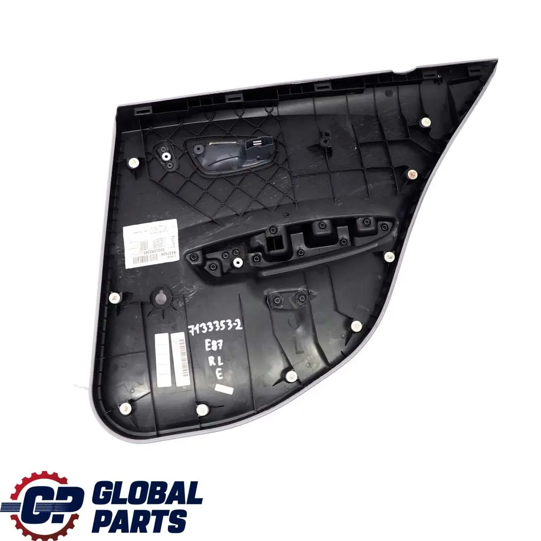 Left N/S Door Card Trim Panel Leather Alaskagrau Grey to BMW 1 Series E87 Rear with Part number 7133353 BMW 1 Series E87 Rear Left N/S Door Card Trim Panel Leather Alaskagrau Grey - SKU 7133353-2 - Part number 7133353