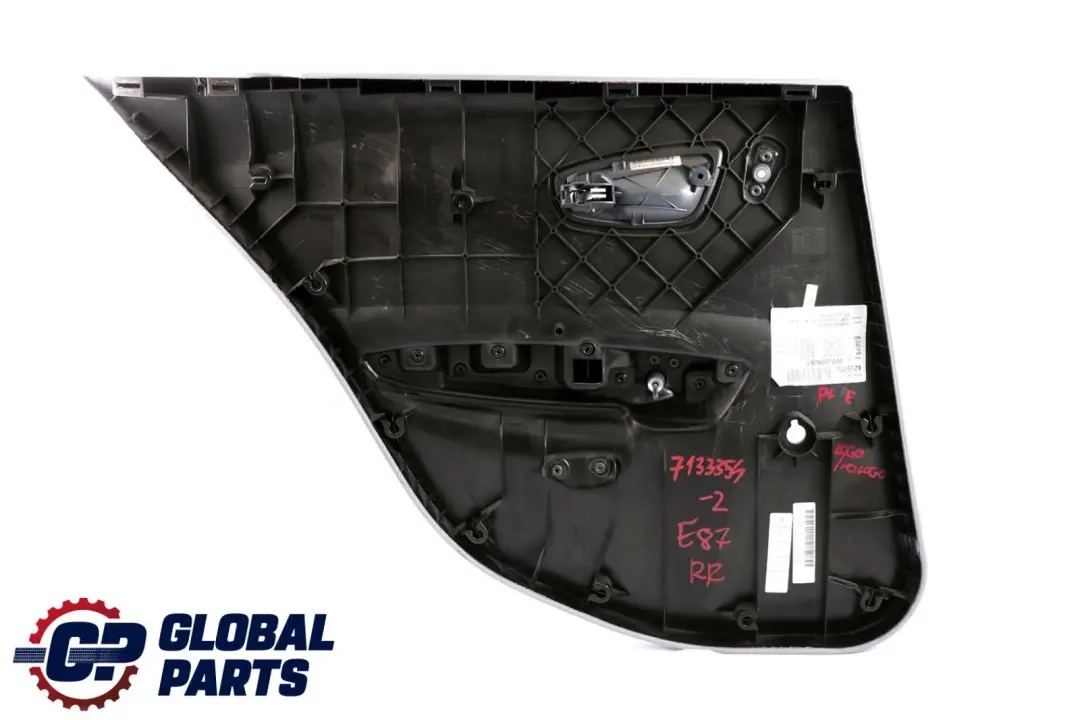 BMW 1 Series E87 Door Card Trim Panel Rear Right O/S Alaskagrau Grey - SKU 7133354-2 - Part number 7133354