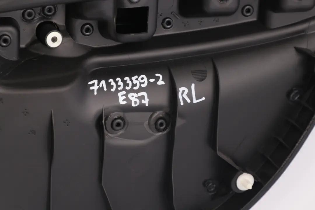 Left N/S Door Card Trim Panel Folienteil Schwarz Black to BMW 1 Series 2 E87 Rear with Part number 7133359 BMW 1 Series 2 E87 Rear Left N/S Door Card Trim Panel Folienteil Schwarz Black - SKU 7133359-2 - Part number 7133359