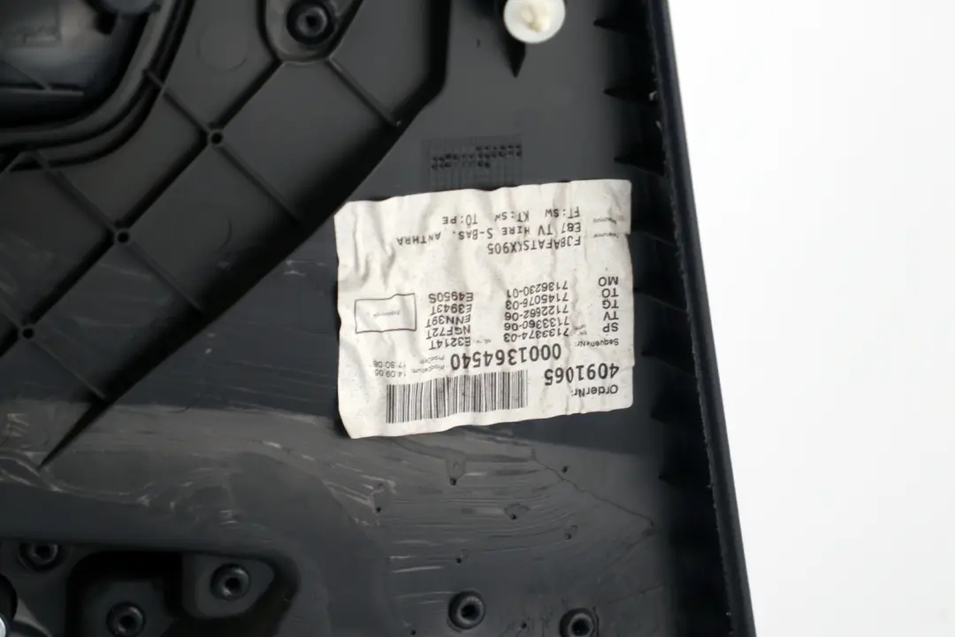 Right O/S Door Card Trim Panel Folienteil Schwarz Black to BMW 1 Series E87 1 Rear with Part number 7133360 BMW 1 Series E87 1 Rear Right O/S Door Card Trim Panel Folienteil Schwarz Black - SKU 7133360-1 - Part number 7133360