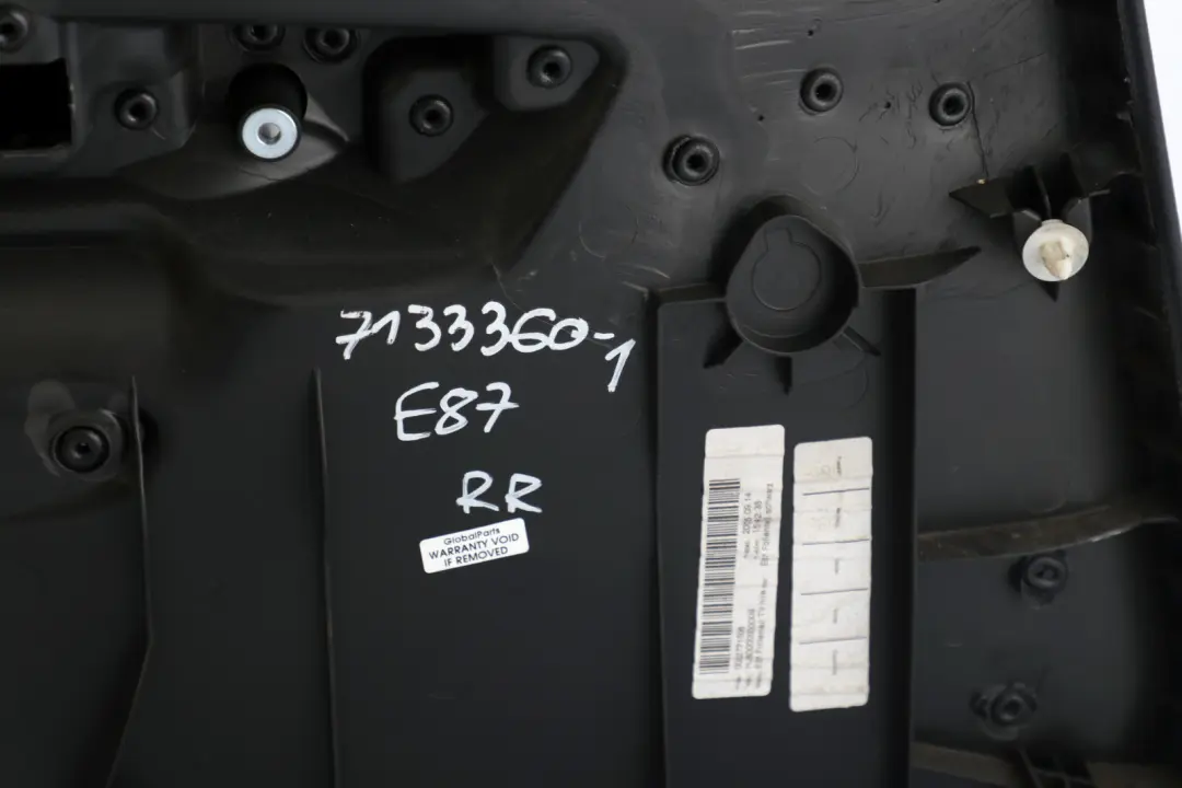 BMW 1 Series E87 1 Rear Right O/S Door Card Trim Panel Folienteil Schwarz Black - SKU 7133360-1 - Part number 7133360