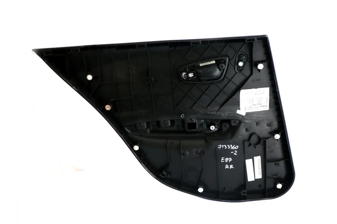 BMW 1 Series E87 2 Rear Right O/S Door Card Trim Panel Folienteil Schwarz Black - SKU 7133360-2 - Part number 7133360