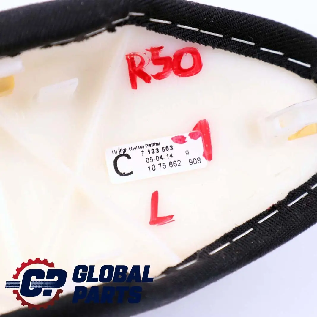 Mini R50 R52 Apoyabrazos Tapa Puerta Panel Izquierdo Panther Negro - SKU 7133503-1 - Número de pieza 7133503