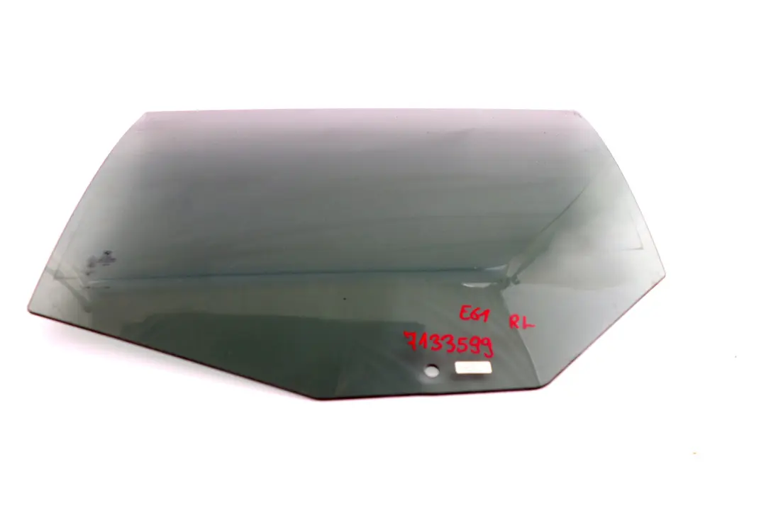 Ventana Lateral Verde Vidrio Puerta Trasera Izquierda AS3 para BMW E61 Touring Estate con número de pieza 7133599 BMW E61 Touring Estate Ventana Lateral Verde Vidrio Puerta Trasera Izquierda AS3 - SKU 7133599 - Número de pieza 7133599