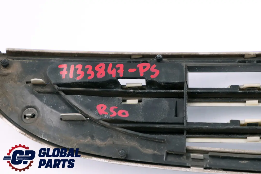 BMW Mini Cooper R50 R52 Front Bumper Chrome Grill Gille Bonnet Pure Silver - SKU 7133847-PS - Part number 7133847