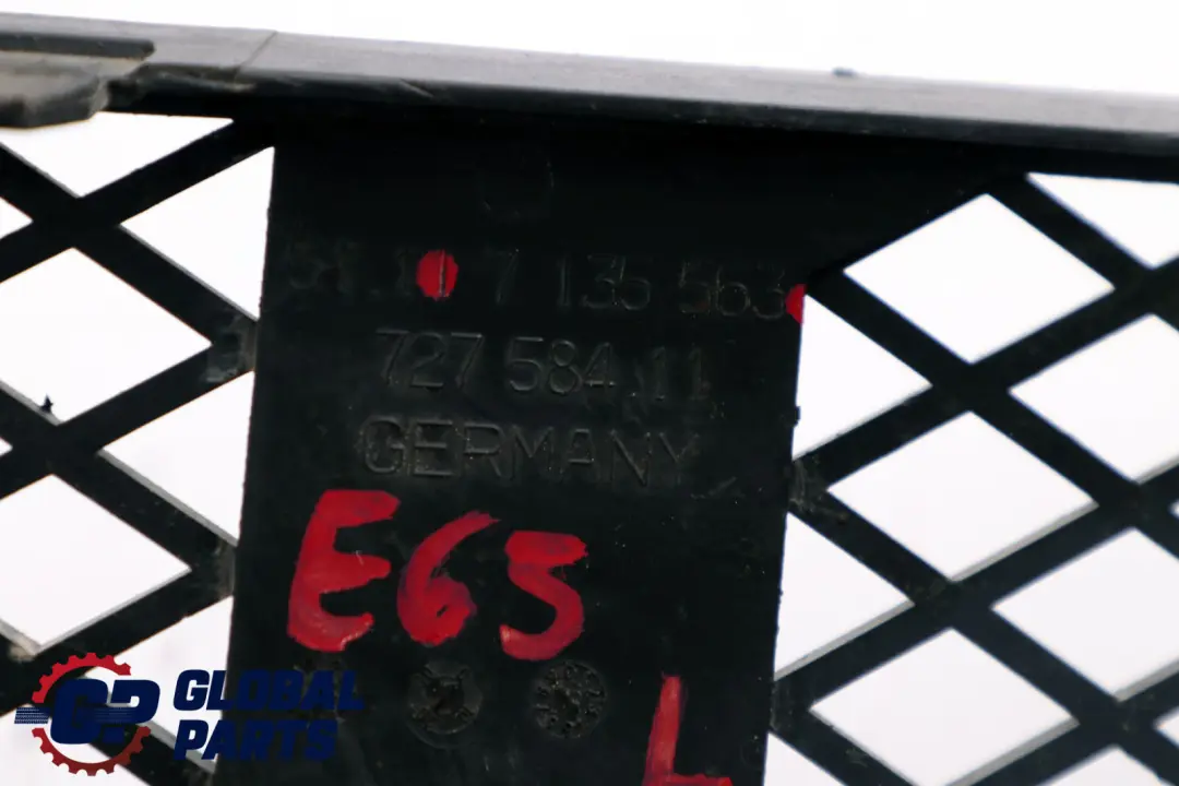 Front Bumper Fog Grille Grid Lateral Left N/S to BMW 7 er E65 E66 E67 with Part number 7135563 BMW 7 er E65 E66 E67 Front Bumper Fog Grille Grid Lateral Left N/S - SKU 7135563 - Part number 7135563