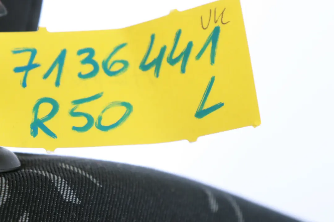 Asiento Respaldo Trasero Izquierdo Tela Respaldo Tela Random Negro para Mini One R50 con número de pieza 7136441 Mini One R50 Asiento Respaldo Trasero Izquierdo Tela Respaldo Tela Random Negro - SKU 7136441 - Número de pieza 7136441