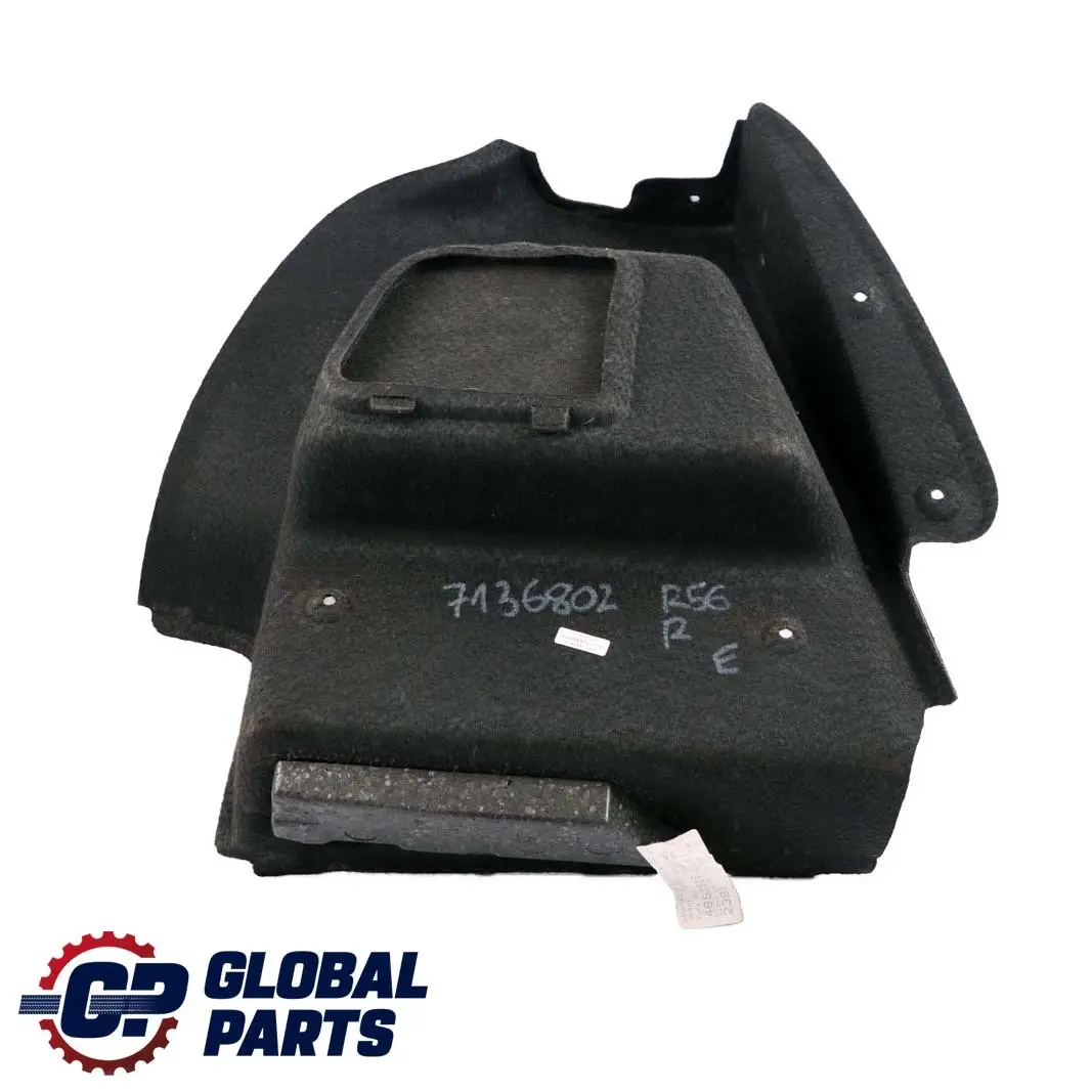 R56N LCI Copertura Pannello Baule Posteriore Destro per Mini Cooper R56 con numero di parte 7136802 Mini Cooper R56 R56N LCI Copertura Pannello Baule Posteriore Destro - SKU 7136802 - Numero di parte 7136802