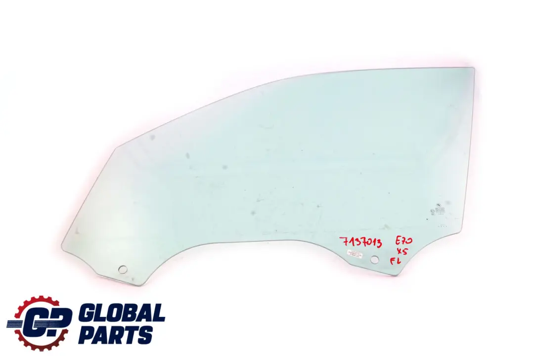 Front Left N/S Door Side Green Window Glass AS2 to BMW X5 E70 with Part number 7137013 BMW X5 E70 Front Left N/S Door Side Green Window Glass AS2 - SKU 7137013 - Part number 7137013