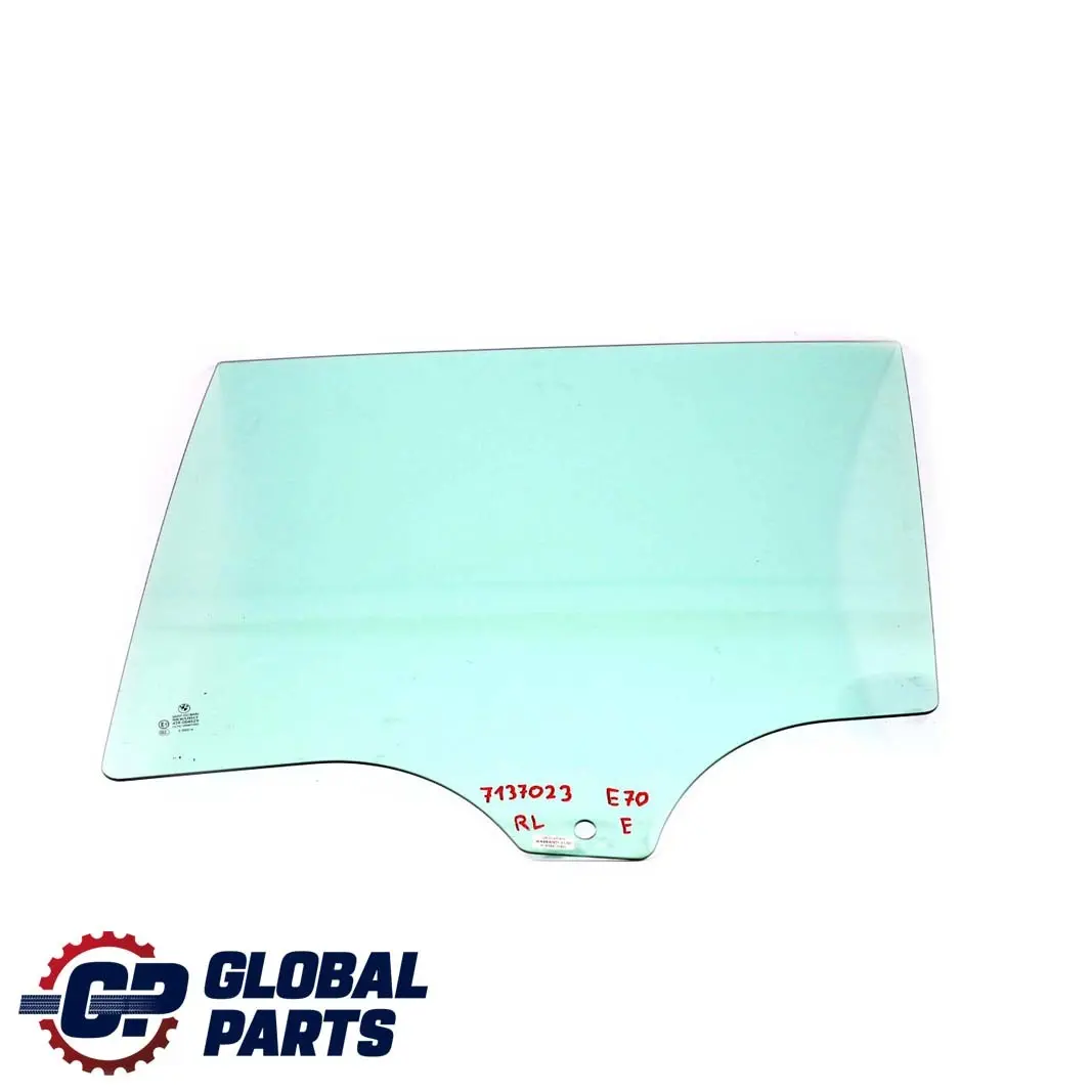 Verre de la vitre laterale de la porte arriere gauche Vert AS2 pour BMW X5 Series E70 à propos du numéro de pièce 7137023 BMW X5 Series E70 Verre de la vitre laterale de la porte arriere gauche Vert AS2 - SKU 7137023 - Numéro de pièce 7137023