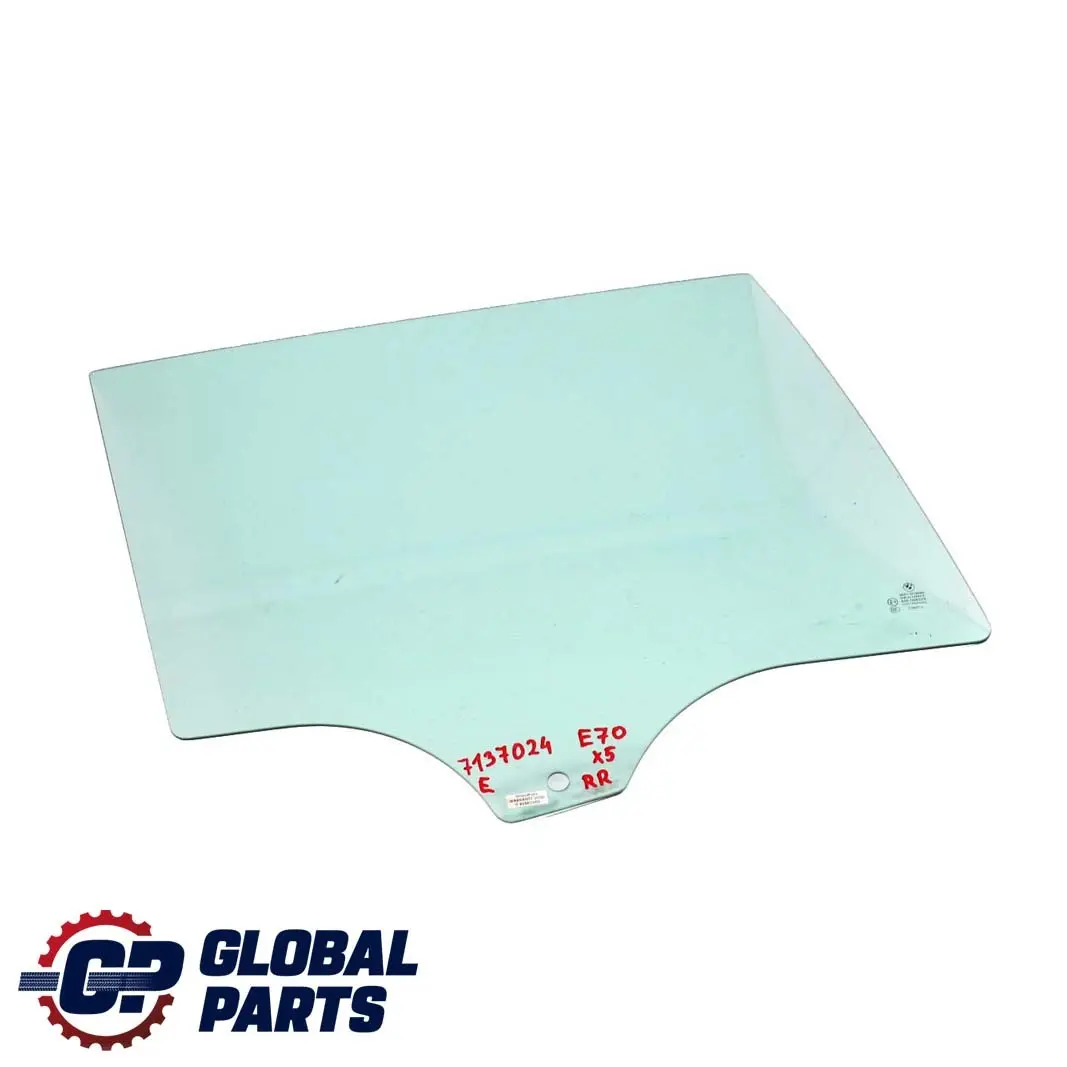 Puerta Trasera Derecha Cristal Ventana Lateral Verde AS2 para BMW E70 con número de pieza 7137024 BMW E70 Puerta Trasera Derecha Cristal Ventana Lateral Verde AS2 - SKU 7137024 - Número de pieza 7137024
