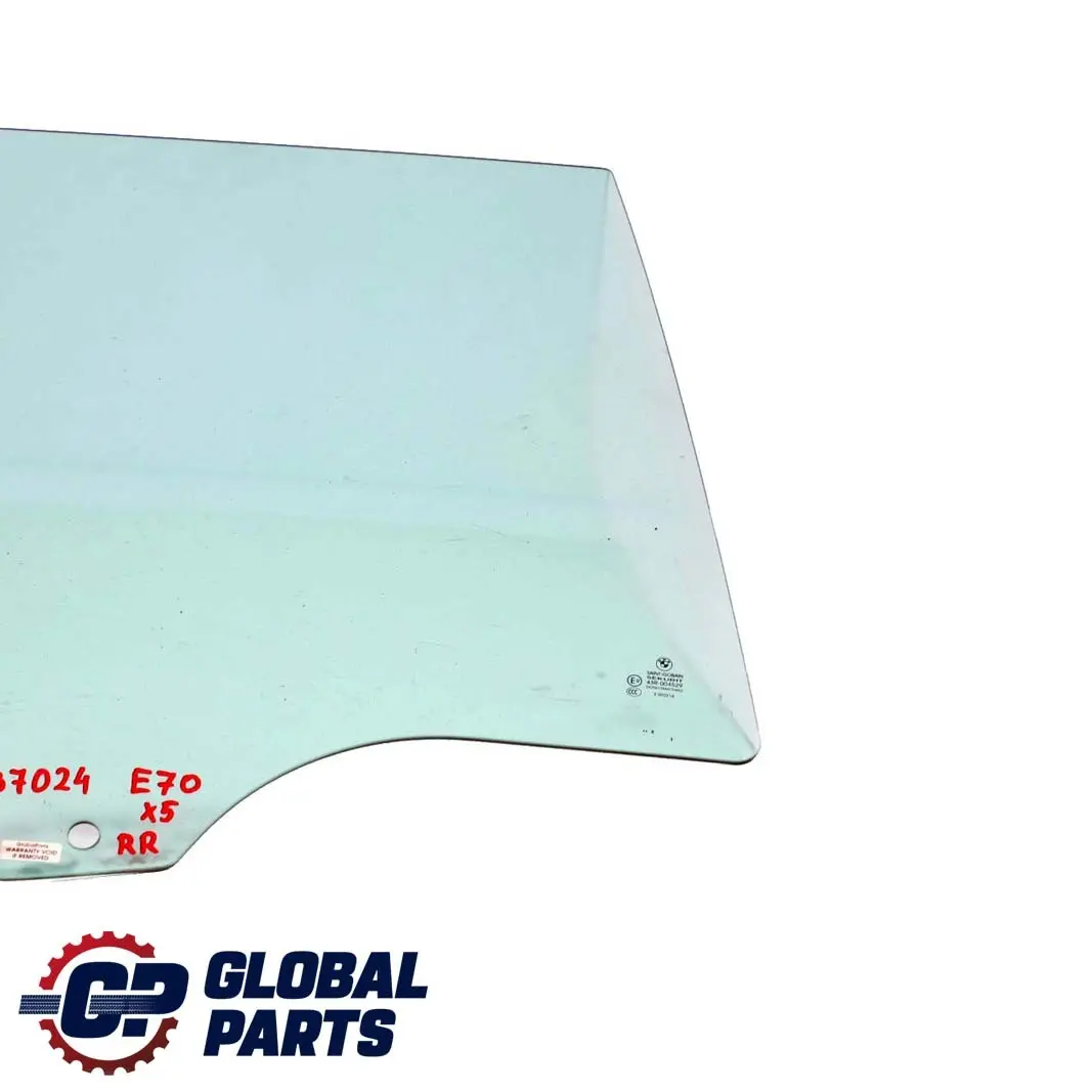Puerta Trasera Derecha Cristal Ventana Lateral Verde AS2 para BMW E70 con número de pieza 7137024 BMW E70 Puerta Trasera Derecha Cristal Ventana Lateral Verde AS2 - SKU 7137024 - Número de pieza 7137024