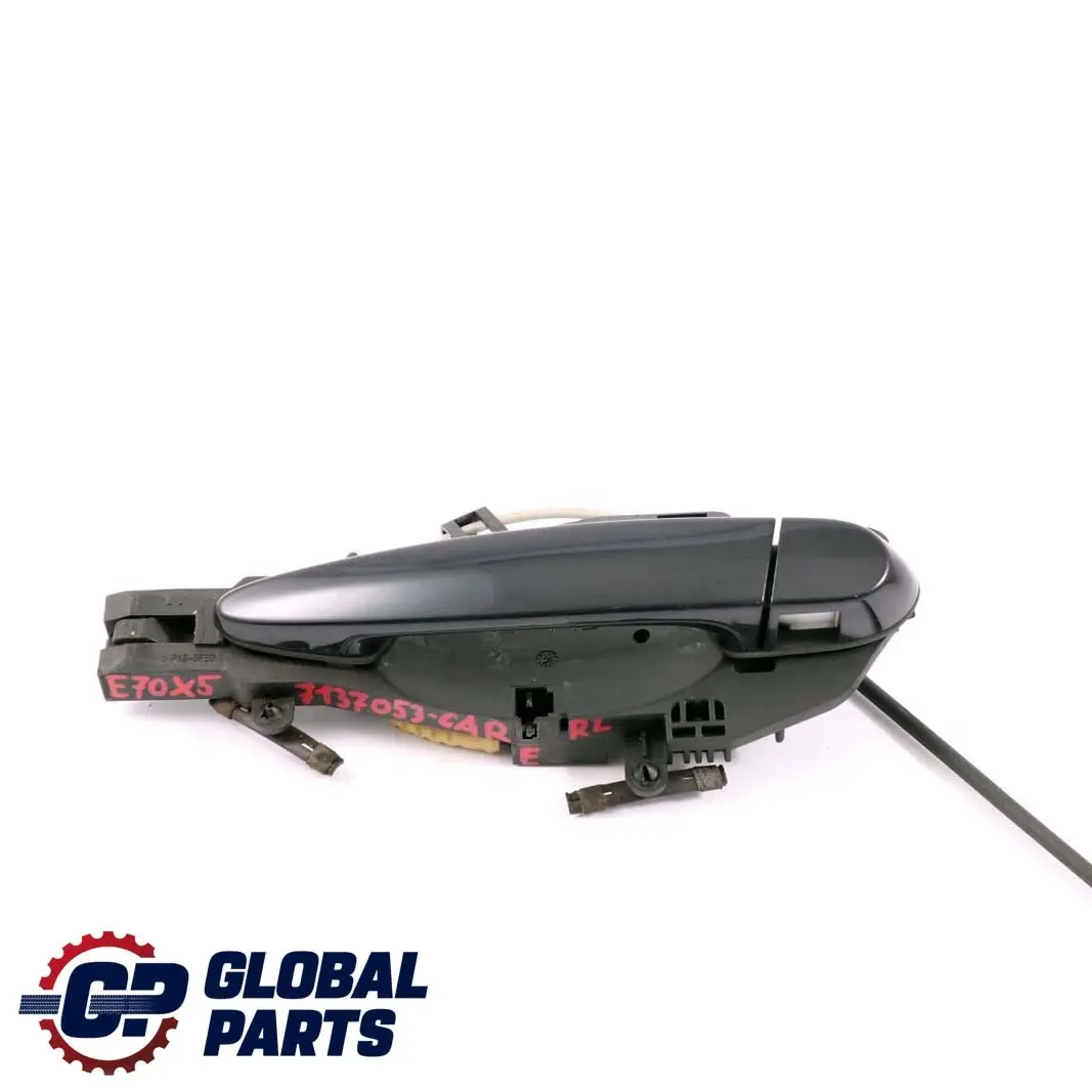 BMW X5 X6 Series E70 E71 Rear Left Grab Handle N/S Exterior Carbonschwarz Black - SKU 7137053-CAR - Part number 7137053