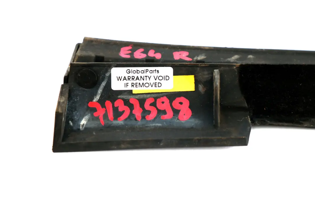 E64N LCI Cabrio Schachtabdeckung Aussen Rechts Schwarz Black für BMW 6 er E64 mit Teilenummer 7137598 BMW 6 er E64 E64N LCI Cabrio Schachtabdeckung Aussen Rechts Schwarz Black - SKU 7137598 - Teilenummer 7137598