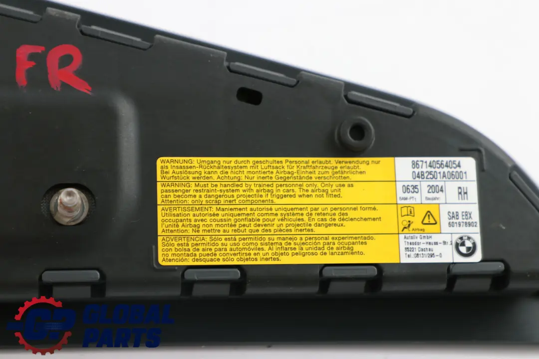 BMW 1 Series E81 E87 E87N Front Right Side Airbag O/S Nautilusgrau Grey - SKU 7140564 - Part number 7140564