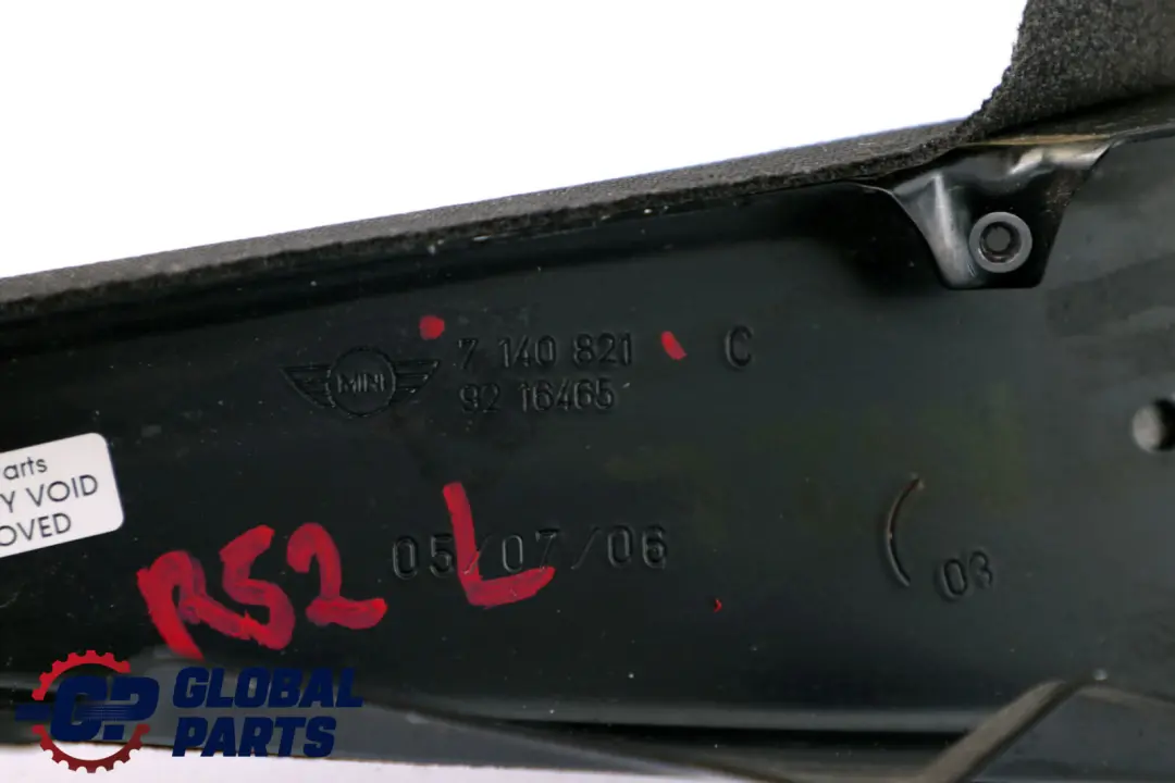 Trasero Izquierdo N / Convertible Tela Recorte Plegable Top para Mini R52 Cabrio con número de pieza 7140821 Mini R52 Cabrio Trasero Izquierdo N / Convertible Tela Recorte Plegable Top - SKU 7140821 - Número de pieza 7140821