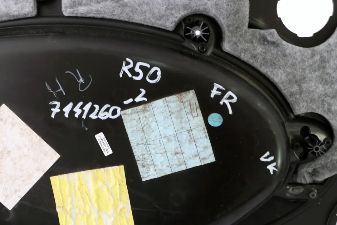 Front Right O/S Door Card Side Trim Panther Black to BMW Mini R50 R52 R53 2 with Part number 7141260 BMW Mini R50 R52 R53 2 Front Right O/S Door Card Side Trim Panther Black - SKU 7141260-2 - Part number 7141260