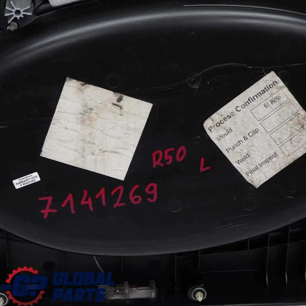 Front Left N/S Door Card Side Trim Panther Black Anthracite to Mini R50 R53 with Part number 7141269 Mini R50 R53 Front Left N/S Door Card Side Trim Panther Black Anthracite - SKU 7141269 - Part number 7141269