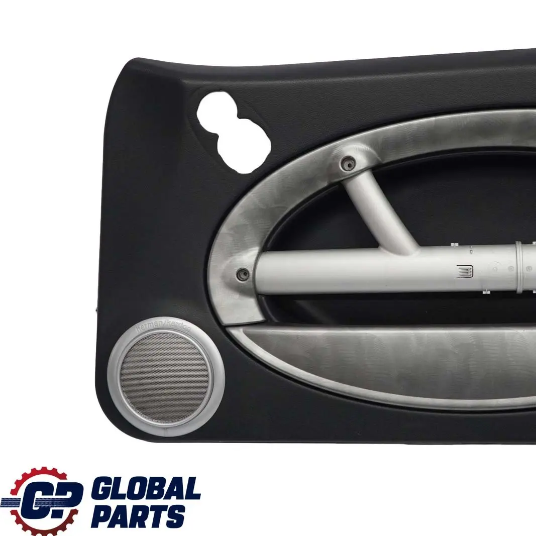 Front Right O/S Door Card Side Trim Harman Kardon Alloy Patina to Mini R50 R53 with Part number 7141280 Mini R50 R53 Front Right O/S Door Card Side Trim Harman Kardon Alloy Patina - SKU 7141280-1 - Part number 7141280