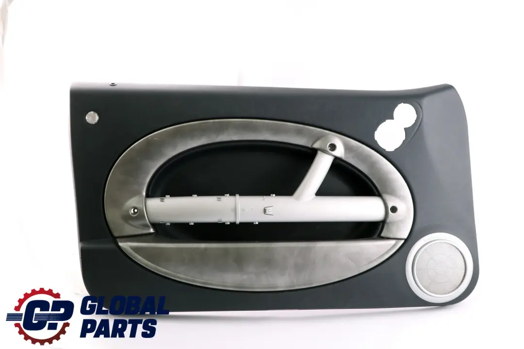 Front Left N/S Door Card Trim Dark Blue Alloy Patina HiFi to BMW Mini R52 Cabrio with Part number 7141287 BMW Mini R52 Cabrio Front Left N/S Door Card Trim Dark Blue Alloy Patina HiFi - SKU 7141287 - Part number 7141287