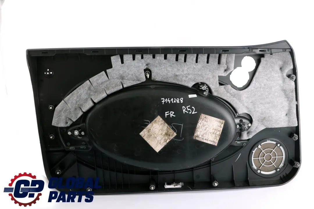 Front Right O/S Door Card Trim Dark Blue Alloy Patina HiFi to BMW Mini R52 Cabrio with Part number 7141288 BMW Mini R52 Cabrio Front Right O/S Door Card Trim Dark Blue Alloy Patina HiFi - SKU 7141288 - Part number 7141288