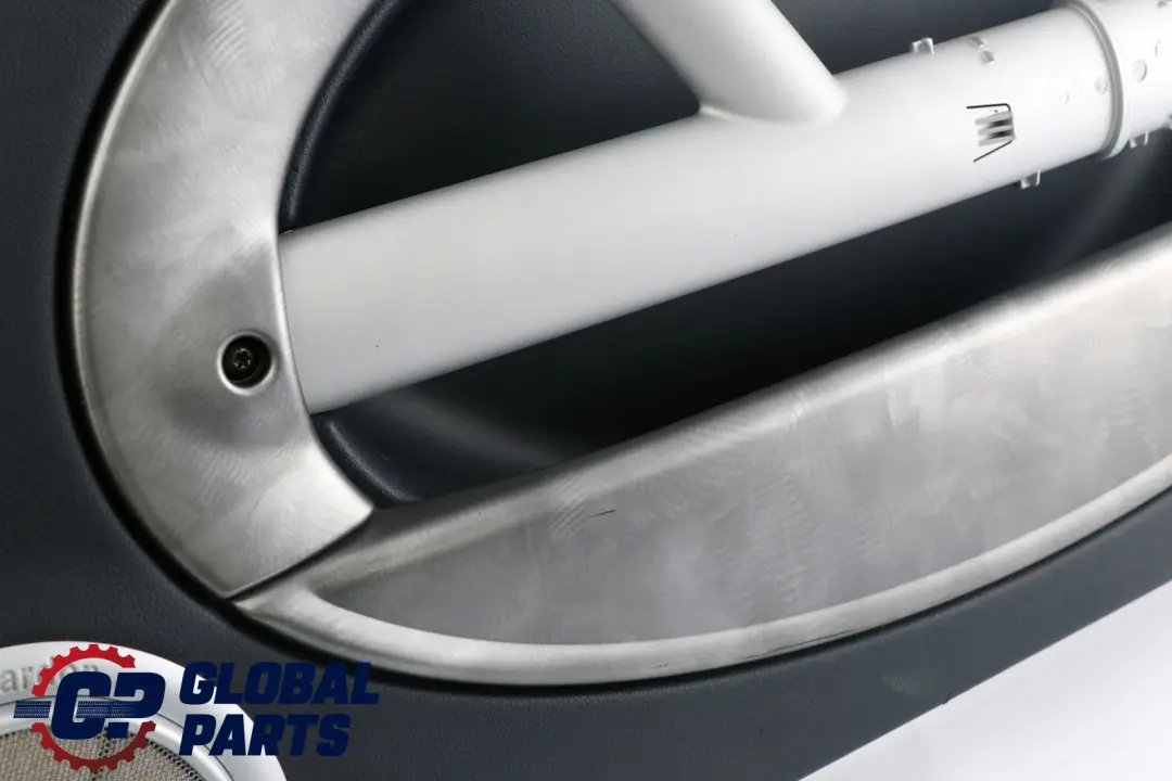 Front Right O/S Door Card Trim Dark Blue Alloy Patina HiFi to BMW Mini R52 Cabrio with Part number 7141288 BMW Mini R52 Cabrio Front Right O/S Door Card Trim Dark Blue Alloy Patina HiFi - SKU 7141288 - Part number 7141288