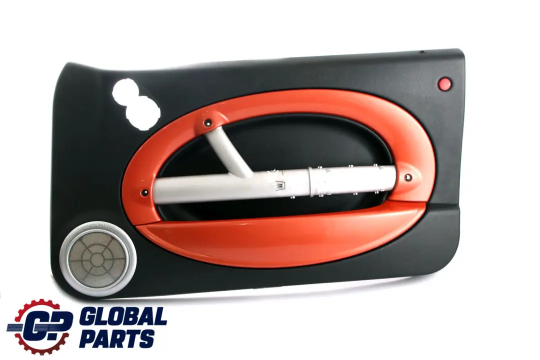 Front Right O/S Hi-Fi Door Card Side Trim Black Hot Orange to BMW Mini R50 R53 with Part number 7141320 BMW Mini R50 R53 Front Right O/S Hi-Fi Door Card Side Trim Black Hot Orange - SKU 7141320-1 - Part number 7141320