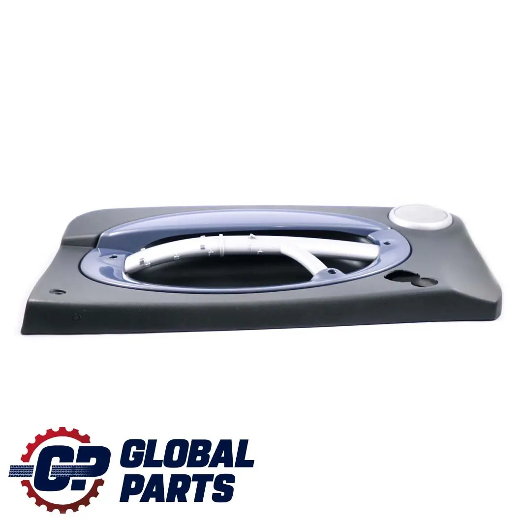 Front Right O/S Door Card Side Trim Panther Black Cool Blue to BMW Mini R50 R53 with Part number 7141330 BMW Mini R50 R53 Front Right O/S Door Card Side Trim Panther Black Cool Blue - SKU 7141330 - Part number 7141330