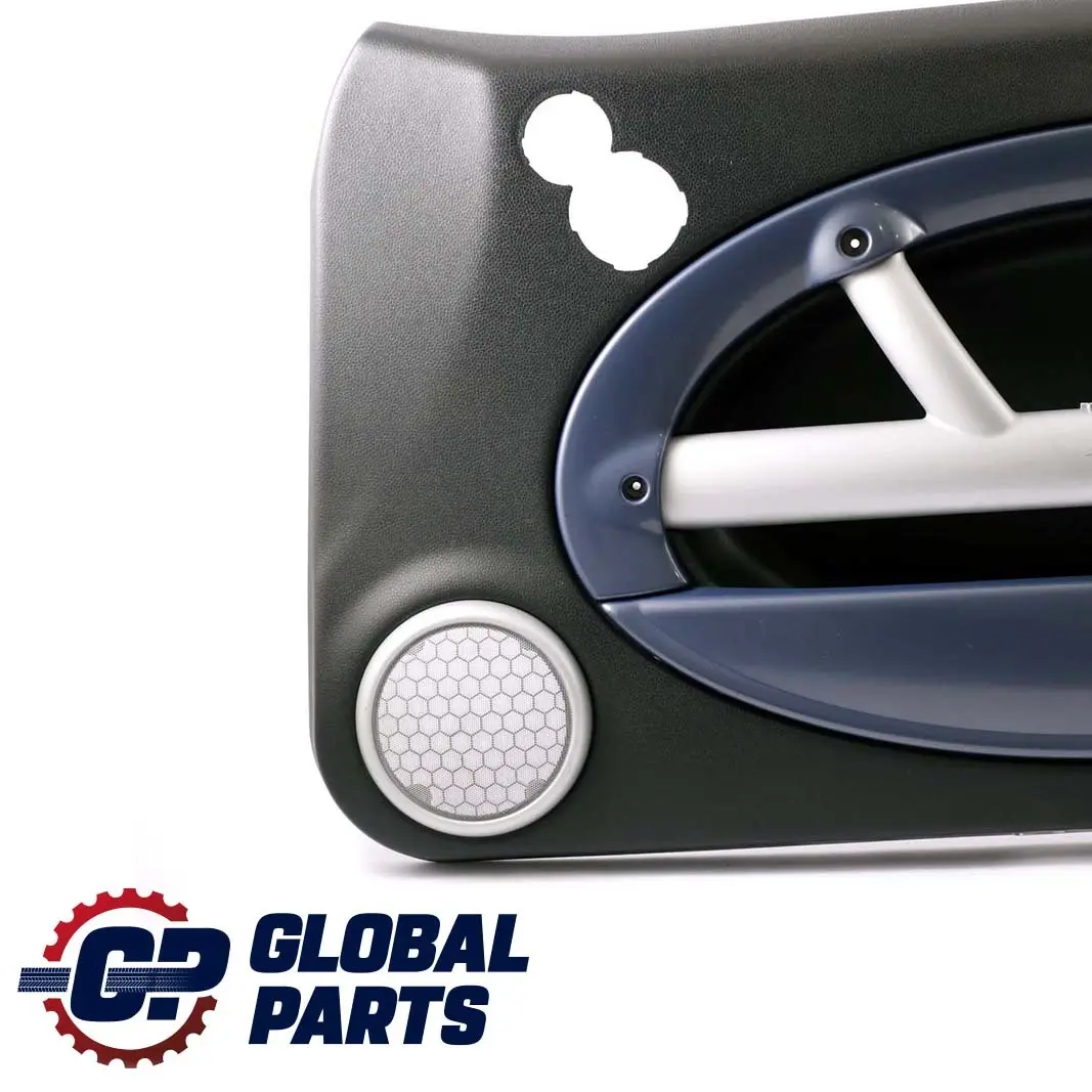 Front Right O/S Door Card Side Trim Panther Black Cool Blue to BMW Mini R50 R53 with Part number 7141330 BMW Mini R50 R53 Front Right O/S Door Card Side Trim Panther Black Cool Blue - SKU 7141330 - Part number 7141330