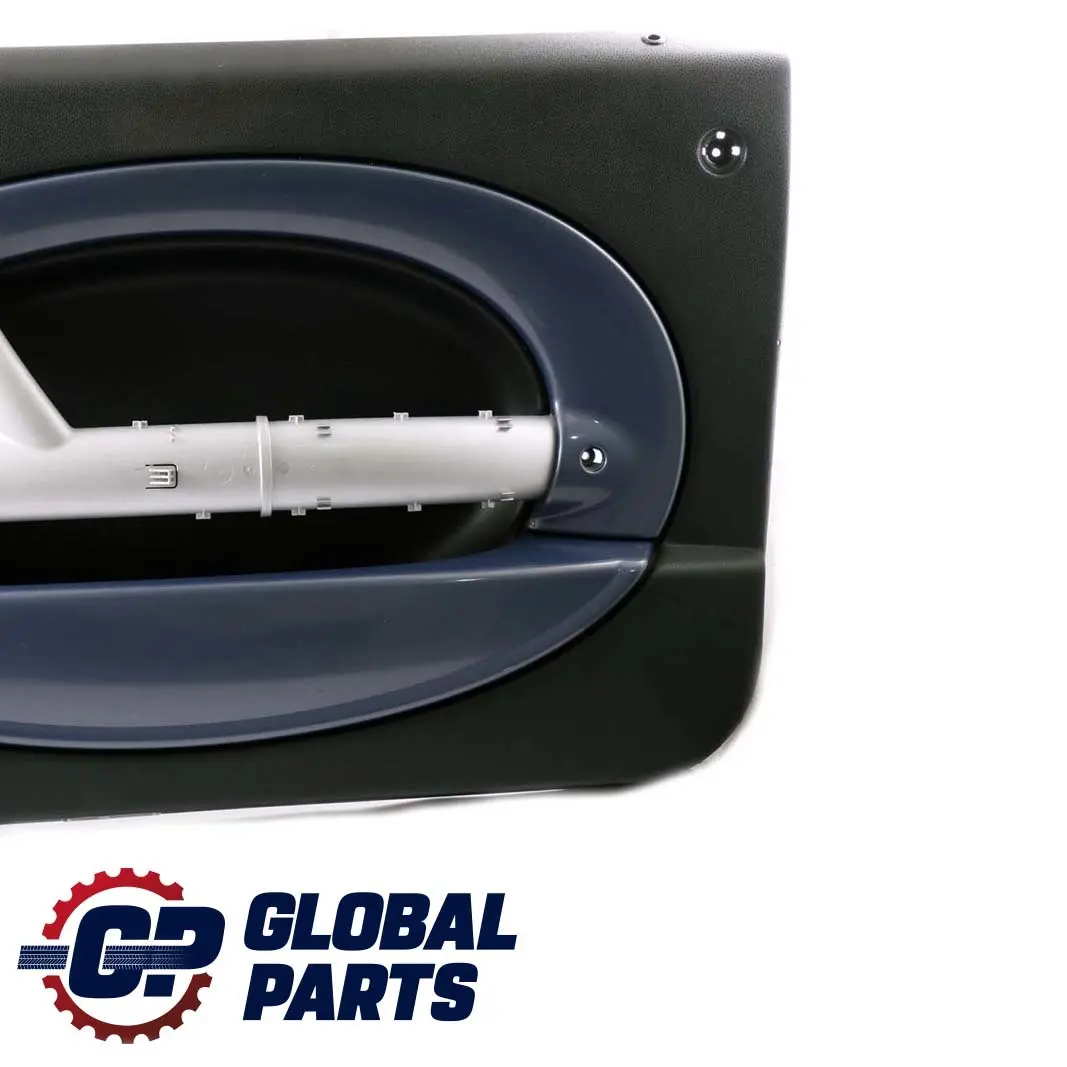 Front Right O/S Door Card Side Trim Panther Black Cool Blue to BMW Mini R50 R53 with Part number 7141330 BMW Mini R50 R53 Front Right O/S Door Card Side Trim Panther Black Cool Blue - SKU 7141330 - Part number 7141330